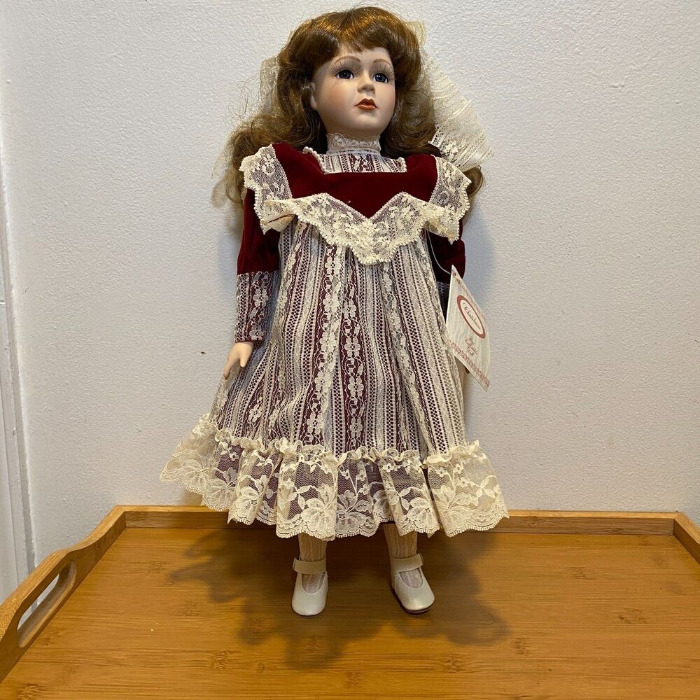 Chatelaine Fine Collectible Doll w/ Box – Vintage Display – Porcelain 18"